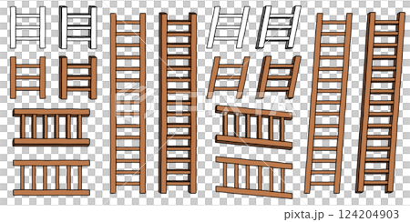 棕色的梯子圖 124204903