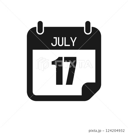 Vector icon page day calendar - 17 July month 124204932