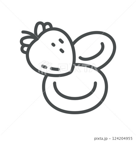 Strawberry Hard Candies Icon. Simple Line Illustration of a Sweet Treat, Representing Natural Organic Sweets with strawberry flavor. Outline Vector Symbol Strawberry Hard Candies Icon. Simple Line Illustration of a Sweet Treat, Representing Natural Organic Sweets with strawberry flavor. Outline Vector Symbol 124204955