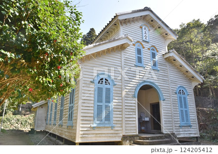 晴天の江上天主堂 長崎 晴天の江上天主堂 長崎 124205412