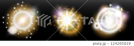 set of glowing neon sparks 124205819