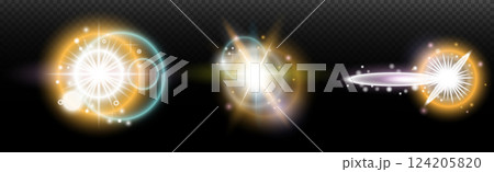 glowing light effect with sparks 124205820