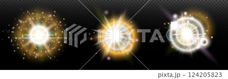 set of abstract glowing light effect stars 124205823
