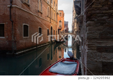 Quiet Venetian Canal at Dawn 124205992