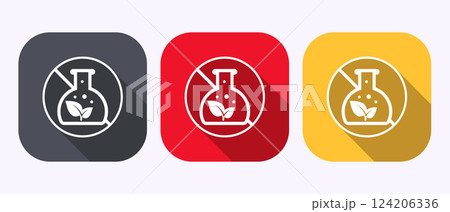 Non toxic icon design illustration. No harmful chemical sign in shadow button design 124206336