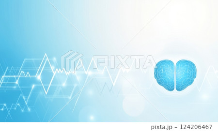 Abstract AI-powered healthcare background with futuristic neural networks, digital brain scans, and holographic medical diagnostics, sleek modern blue tones with glowing accents. Abstract AI-powered healthcare background with futuristic neural networks, digital brain scans, and holographic medical diagnostics, sleek modern blue tones with glowing accents. 124206467