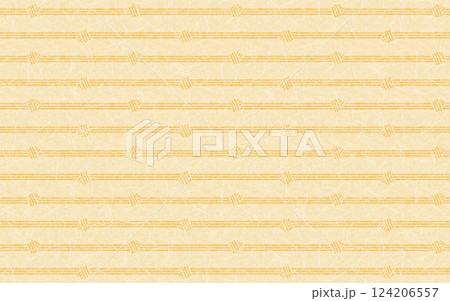 シームレスな和柄和紙のパターン。山吹色、結び目のパターン。 124206557