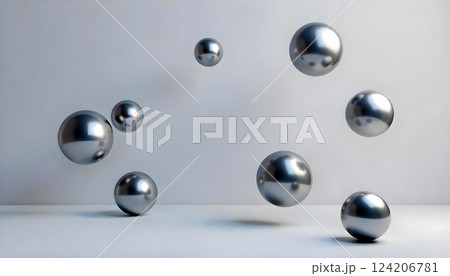 Floating Metallic Spheres	 124206781