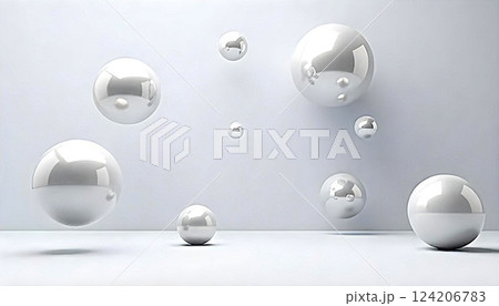 Floating Metallic Spheres	 124206783