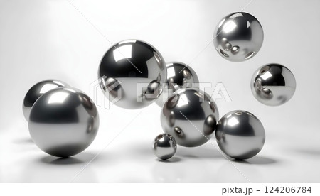 Floating Metallic Spheres	 124206784