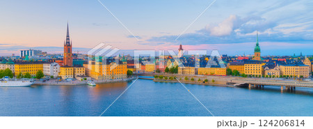 Stockholm, Sweden. Panoramic view of the Gamla Stan. The capital of Sweden. 124206814