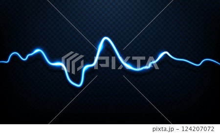 Lightning Neon Line. Bright Curve Line Isolated, Vector Illustration Lightning Neon Line. Bright Curve Line Isolated, Vector Illustration 124207072