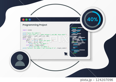 Programming Concept with Python Languange, Vector Illustration 124207096