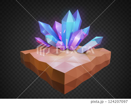 Colorful Crystal Low Poly Perspective View, Vector Illustration Colorful Crystal Low Poly Perspective View, Vector Illustration 124207097