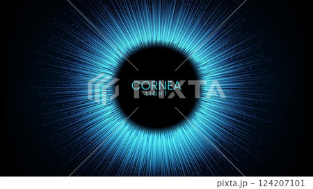Abstract Cornea Ring Line of Light Background, Vector Illustration 124207101