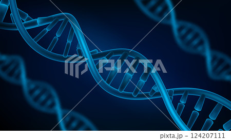 Blue DNA Structure, Medical Science Background, Vector Illustration Blue DNA Structure, Medical Science Background, Vector Illustration 124207111