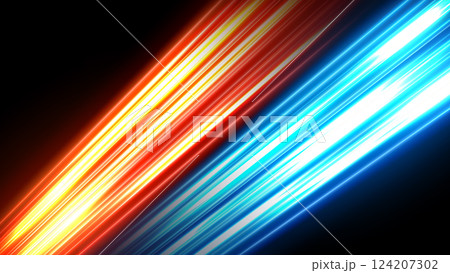 Colorful light trails, long time exposure motion blur effect. Vector Illustration 124207302