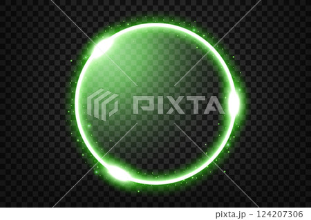 Abstract Glowing Circle, Green Hole Light Ring. Vector Illustration 124207306