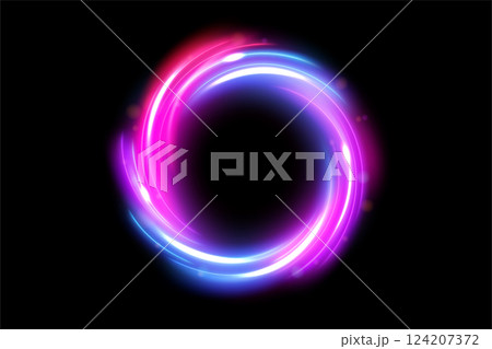 Abstract Ring Light Effect Isolated on Dark Background, Vector Illustration Abstract Ring Light Effect Isolated on Dark Background, Vector Illustration 124207372