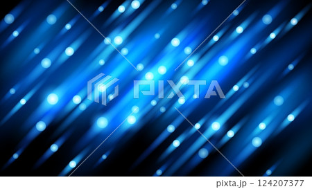 Blue Light Speed Motion, Widescreen Background, Vector Illustration 124207377