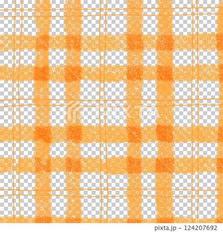 Orange Plaid Gingham Hand Drawn Background Pattern Overlay 124207692