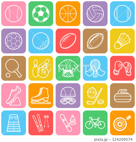 スポーツのアイコンセット スポーツのアイコンセット 124209574