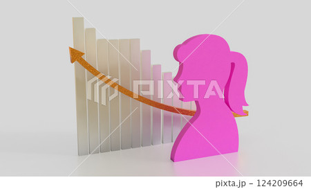 The Woman plat for female or  feminine concept 3d Rendering. 124209664
