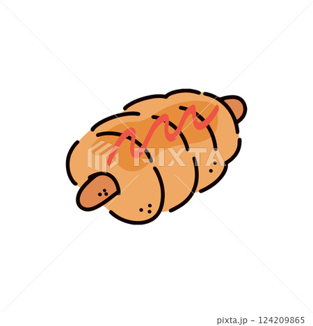 惣菜パンのイラスト 124209865