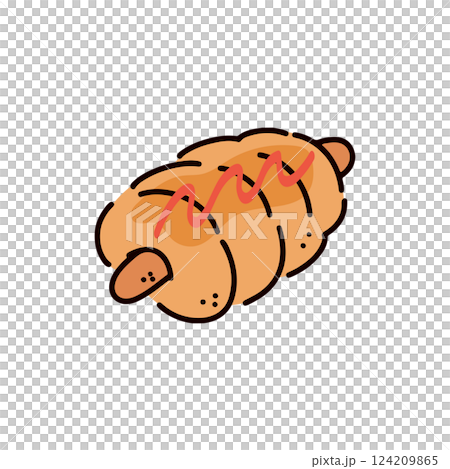 惣菜パンのイラスト 124209865