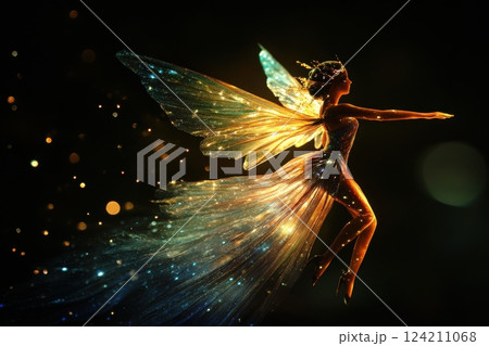 Enchanting fairy dance fantasy realm digital art ethereal glow close-up imagination unleashed 124211068