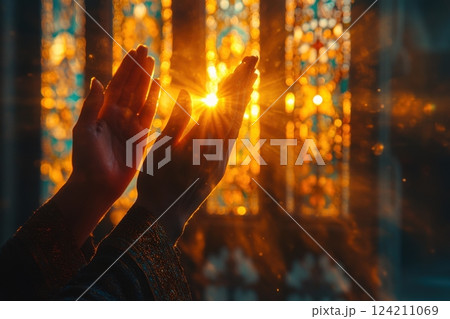 Spiritual awakening cathedral photography light close-up divine connection 124211069