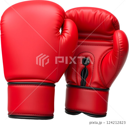 赤いボクシングのグローブ 124212823