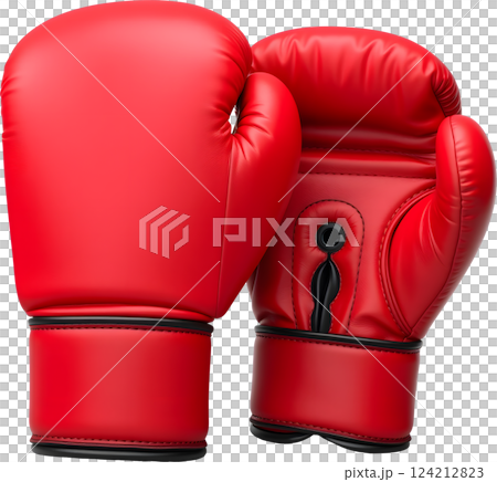 赤いボクシングのグローブ 124212823