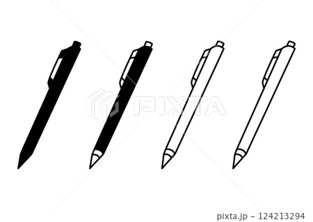 ボールペンのアイコンセット ボールペンのアイコンセット 124213294