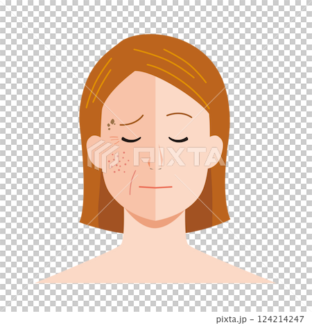 Woman's face and beauty image illustration 124214247