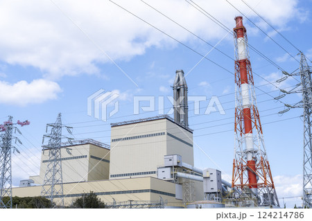青空と勿来発電所 福島県いわき市 青空と勿来発電所 福島県いわき市 124214786
