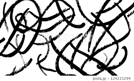 An abstract black and white artwork featuring chaotic, overlapping lines and curves. The design creates a sense of movement and energy, suitable for modern decor or artistic projects. An abstract black and white artwork featuring chaotic, overlapping lines and curves. The design creates a sense of movement and energy, suitable for modern decor or artistic projects. 124215294