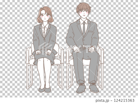 受訪的年輕女性和男性 124215363