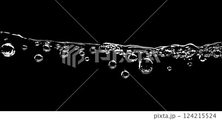 Bubbles dance upward in a stunning water texture, creating visual poetry as they reflect light. The dark background enhances their translucent beauty, bringing a sense of tranquility. 124215524