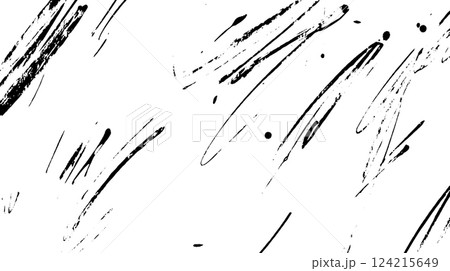 An abstract black and white background featuring dynamic brush strokes and splatters, creating a sense of movement and artistic flair. 124215649