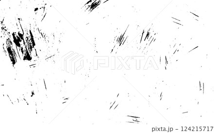 A textured background featuring random black scratches and marks on a white surface, creating a distressed and grunge effect. 124215717