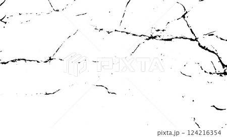 A high-contrast abstract texture featuring black veins on a white background, resembling marble or stone. Ideal for backgrounds or design elements. 124216354