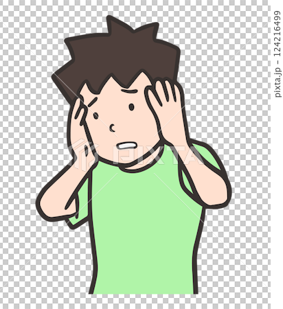 焦慮的人抱著頭 124216499