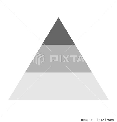 3段ヒエラルキーピラミッドの雛形ベクターイラスト 124217066