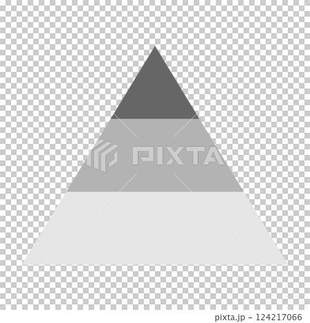 3段ヒエラルキーピラミッドの雛形ベクターイラスト 124217066