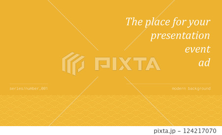 Banner with abstract geometric pattern. Conceptual retro design. Linear repeating shapes. 124217070