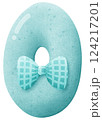 Watercolor cute number 0 with ribbon clip art, number hand drawn for kids 124217201