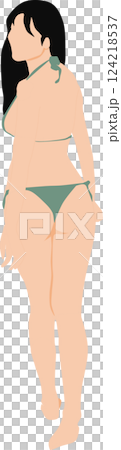 Illustration of a woman in a swimsuit posing Illustration of a woman in a swimsuit posing 124218537