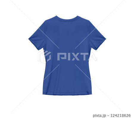 Heather Royal blue blank tee shirt waist wear, women template mockup back view Heather Royal blue blank tee shirt waist wear, women template mockup back view 124218626