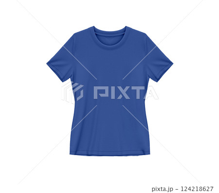 Heather Royal blue blank tee shirt waist wear, women template mockup front view 124218627